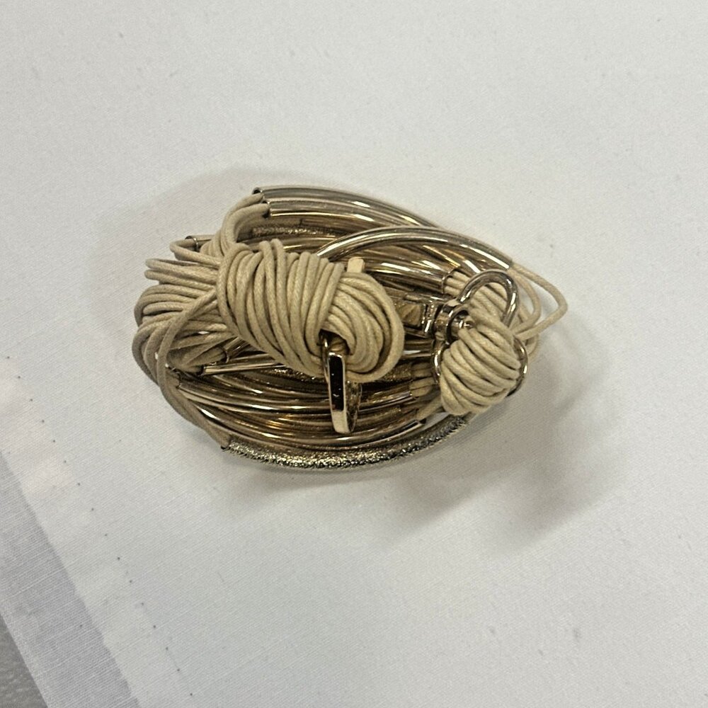 Saachi Women’s Cream Gold Cord Wrap Bracelet Lobster Claw Clasp Boho Jewelry - Picture 9 of 11